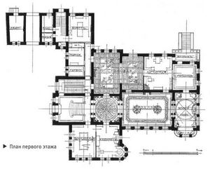 А.И.Гоген. Особняк М.Ф.Ксешинской (Кшесинской). План первого этажа. Вариант